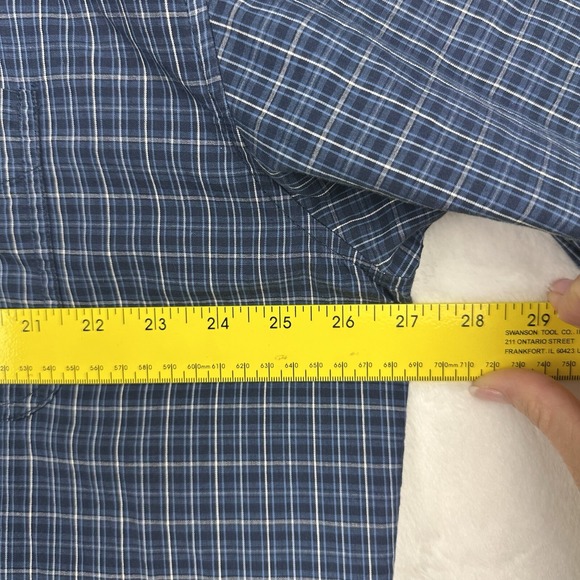 Catalina Shirt Men XL Short Sleeve‎ Navy Blue Button Down Plaid Retro Preppy - Picture 6 of 11